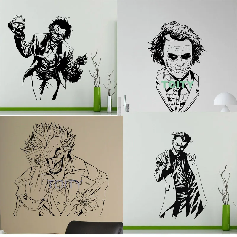 

29 Designs Joker Wall Sticker DC Comics Heath Ledger Supervillain Vinyl Decal Home Interior Decoration Room Art Mural