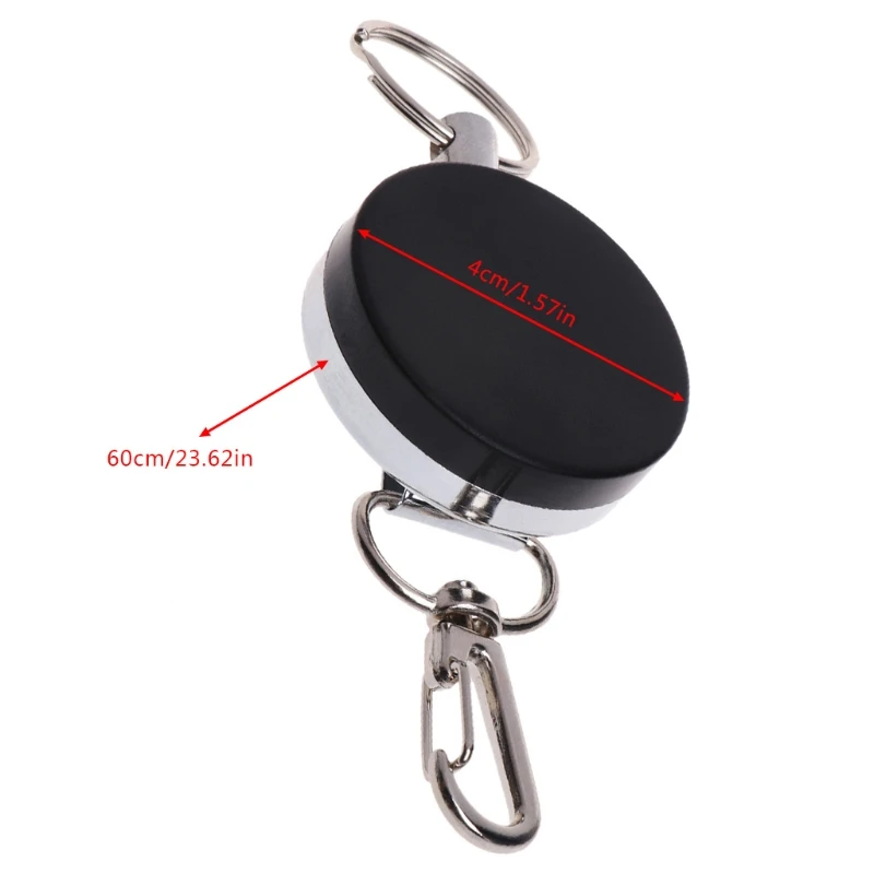 Fishing Zinger Retractor Key Ring Reel Holder Retractable Steel Cable Accessory