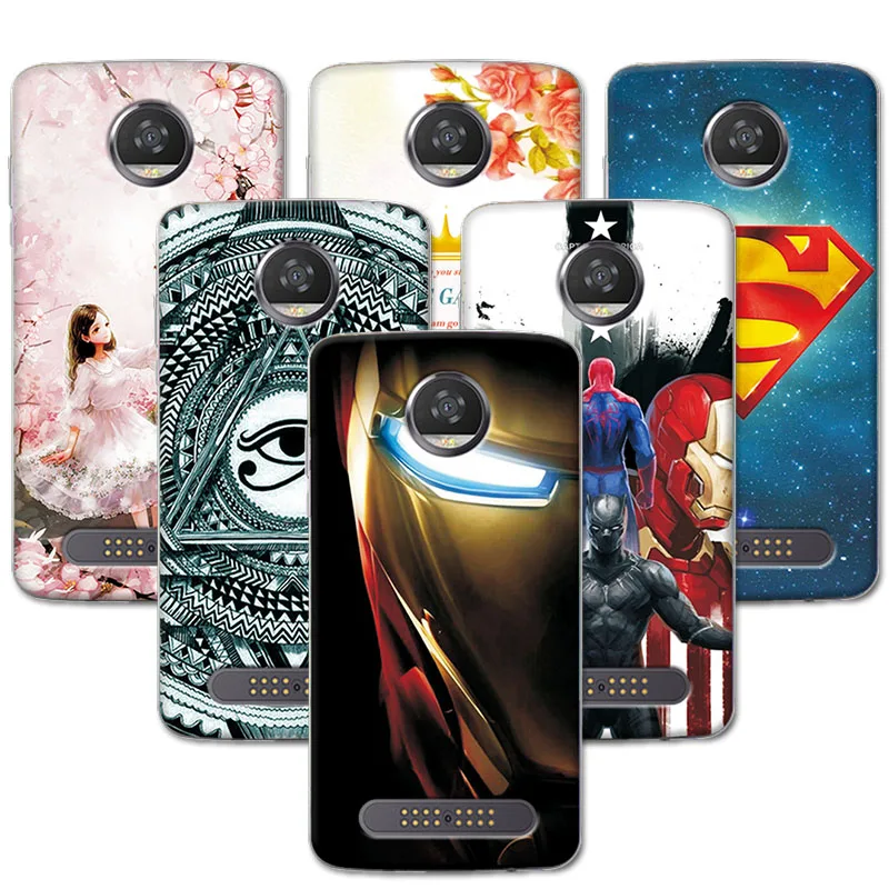 

Coque For Motorola Moto Z2 Play Back Cover Case 5.5 inch Attractive Super Iron Man Soft TPU Phone Cases For Moto Z2 Play Funda