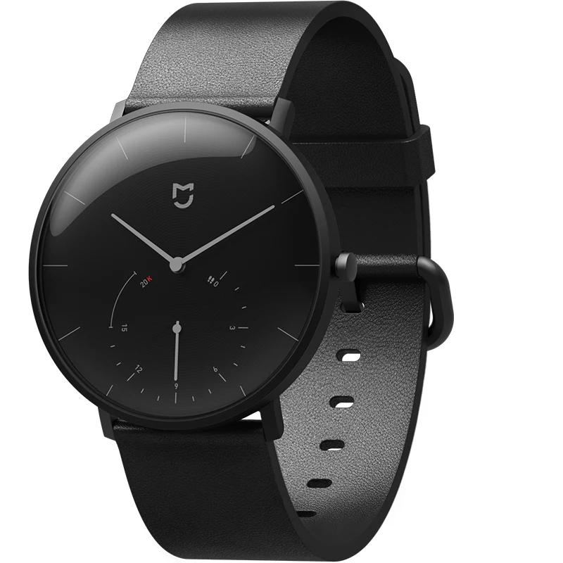 Original Xiaomi Mijia Waterproof Quartz Watch Smart Band Pedometer Automatic Calibration time Vibrate reminder Stainless Cover - Цвет: black