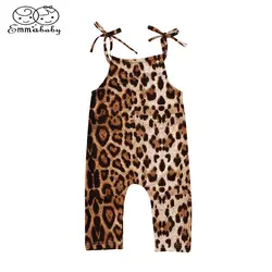 Emmaaby/одежда с леопардовым принтом для маленьких девочек; комбинезон; летний костюм; наряд