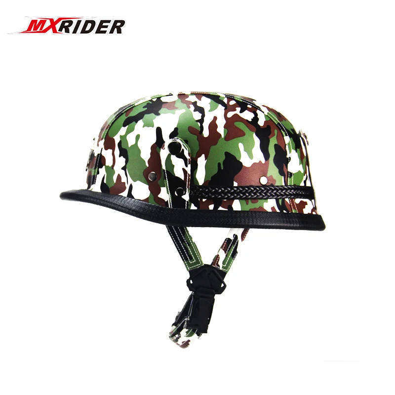 

New German Style Camouflage Motorcycle Helmet Cruiser Chopper Scooter Retro Vintage 1/2 Open Face Half Helmet Casco Moto Helmet