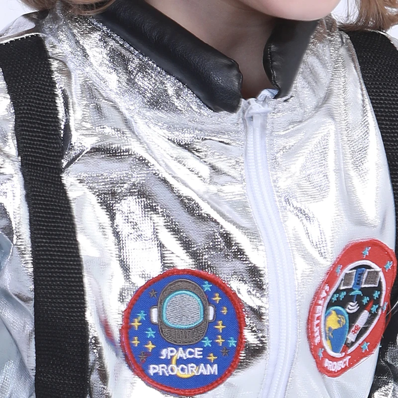 Tanie Eraspooky chłopcy Spaceman jednoczęściowy kombinezon srebrny astronauta Cosplay dzieci Pilot jednolity kostium na halloween dzieci strój na imprezę