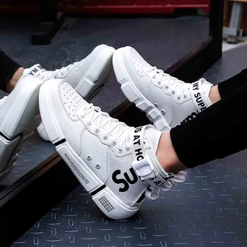 

39-44 Code Buckle Boots Short Boots Autumn And Winter High Shoes Men's Sports Men's Casual Shoes Men's Tide Hip Hop Ins Trend Me