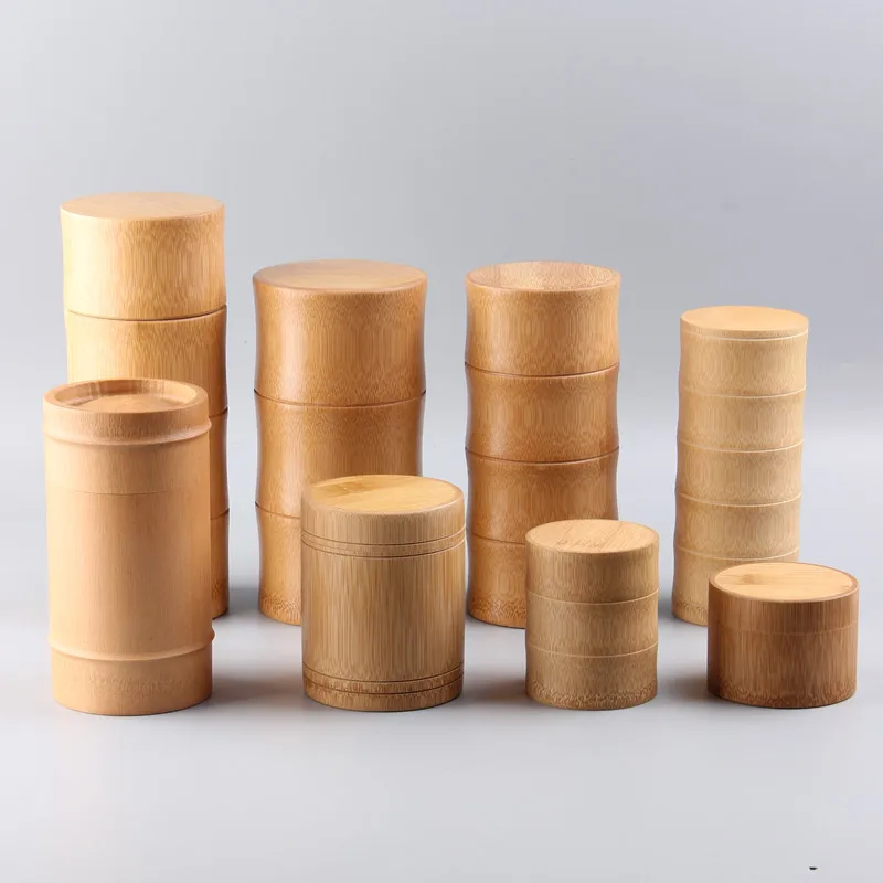 Bamboo cans kitchen Storage box travel tea Canister Boxes Carry Debris