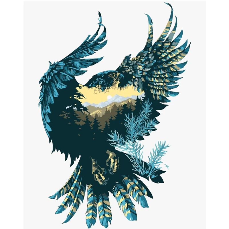

Landscape Eagle.40x50cm,Painting By Numbers,DIY,wall Art,Living Room Decoration,Scenery,Figure,Animal,Flower,Cartoon