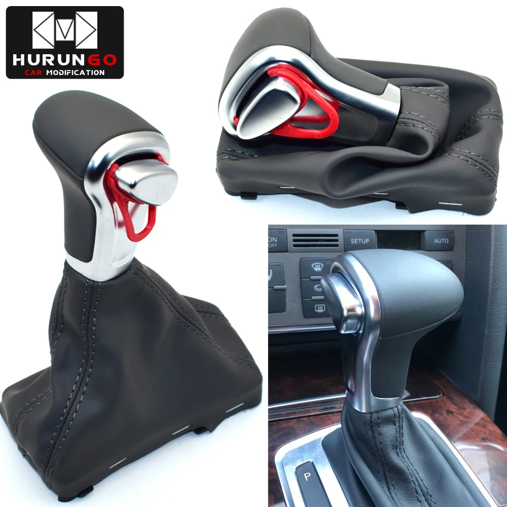 Ручка переключения передач Gaitor Boot Cover черная кожа для Audi A4 A5 Q5 A6 автомобильные аксессуары Описание: Эта ручка переключения передач gaitor