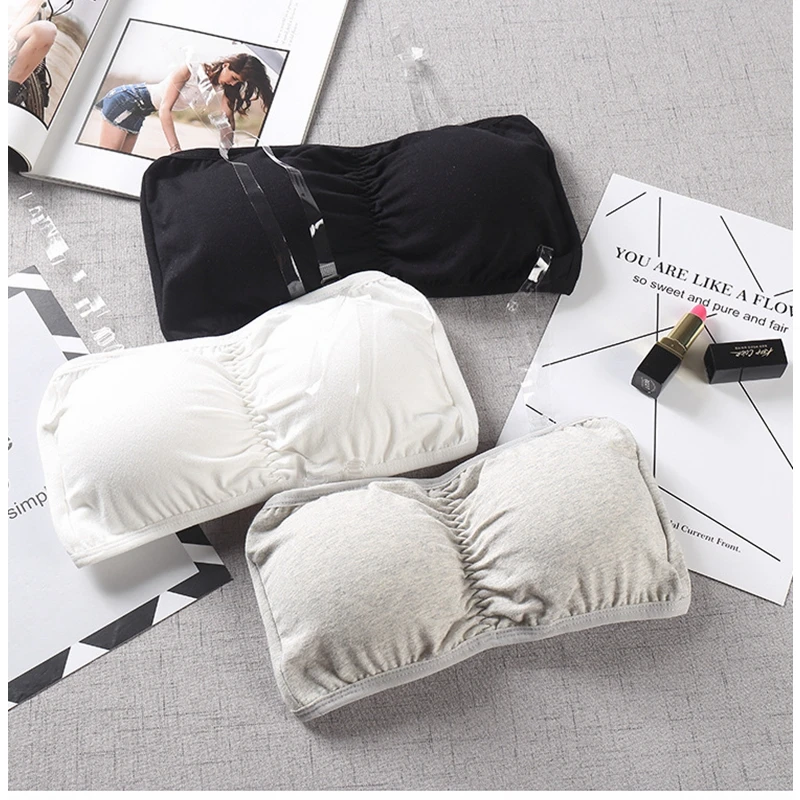 

Ladies'New Transparent Shoulder Band Bra Girls' Light-proof Pure Cotton Bra Students'Underwear (2Pcs / Lot )
