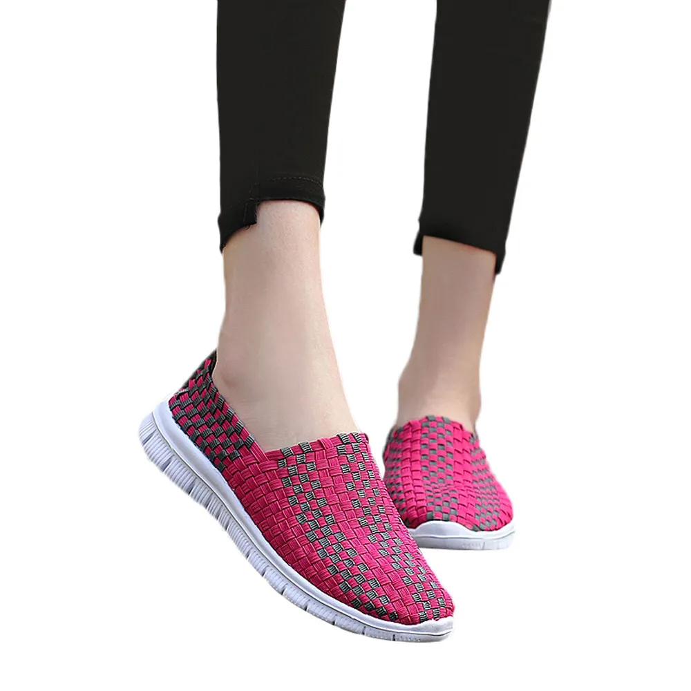 

Woven Shoes Women Flats Shallow Mouth Lazy Loafers Slip Resistant Flat Shoes Colorful Shoe Mujer Plus Size 41 #3