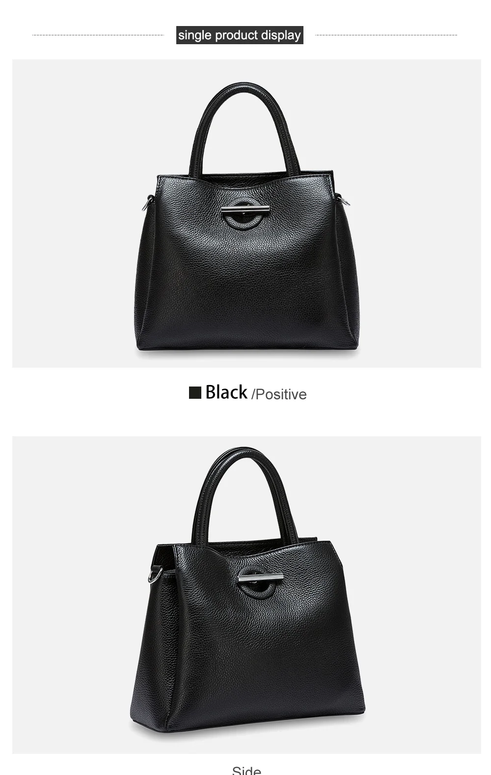 Zency mode femmes sac fourre-tout 100% en cuir véritable sac à main noir dame bandoulière sac à main de haute qualité sacs à bandoulière