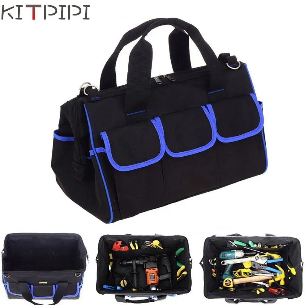 

KITPIPI New Multifunction Tool Bag Large Capacity Thicken Professional Repair Tools Bag 16 inch Messenger Toolkit Bag ZJI5919