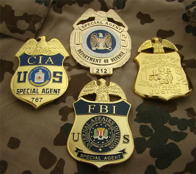 Pаспродажа Соединенные Штаты, FBI, металлический значок, полицейский, специальный агент, полицейский, полицейский, Детективная рубашка, Нагрудный значо...