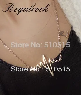 

Regalrock ECG Heartbeat Electrocardiogram Pendant Necklace