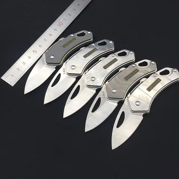 

Sanrenmu 4077 Small Pocket Folding Knife 4Cr15N Blade Key Chain EDC Cutting Knife Outdoor Utility Fruit knife with hanging hook