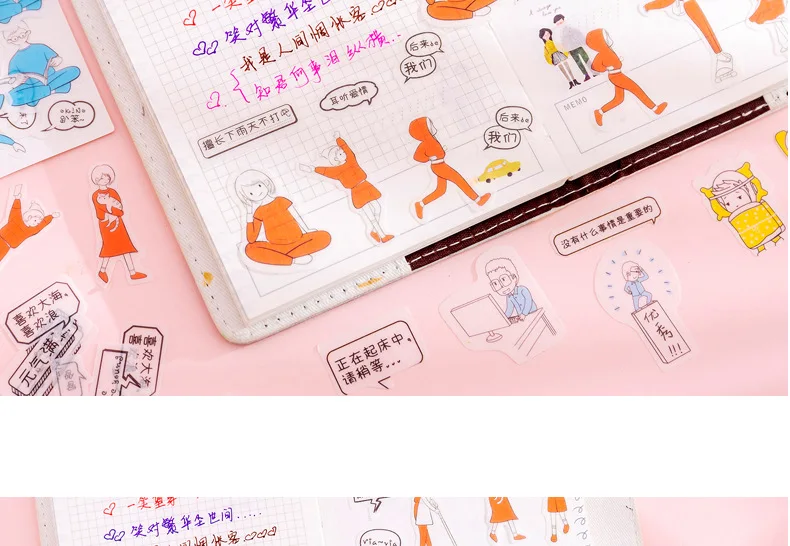 40 PCS / lot Creative Little Person Handbook Diy Material and Paper Sticker Pack Salt Girl Diy Handbook Diary Sticker