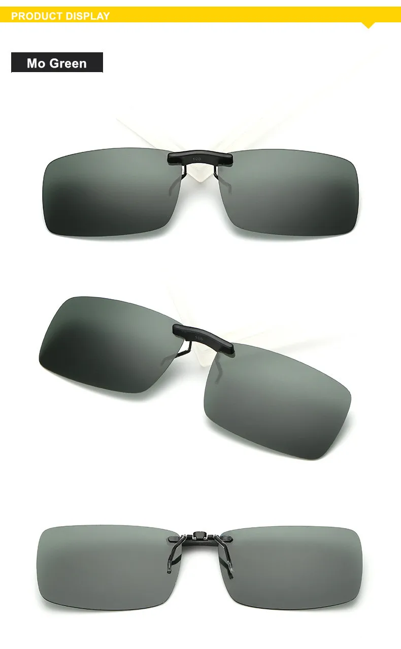 Uvlaik классический Поляризованных солнцезащитных очков линзы клип на близорукости очки без оправы для мужчин и женщин ночного видения вождения солнцезащитных очков флип на очки