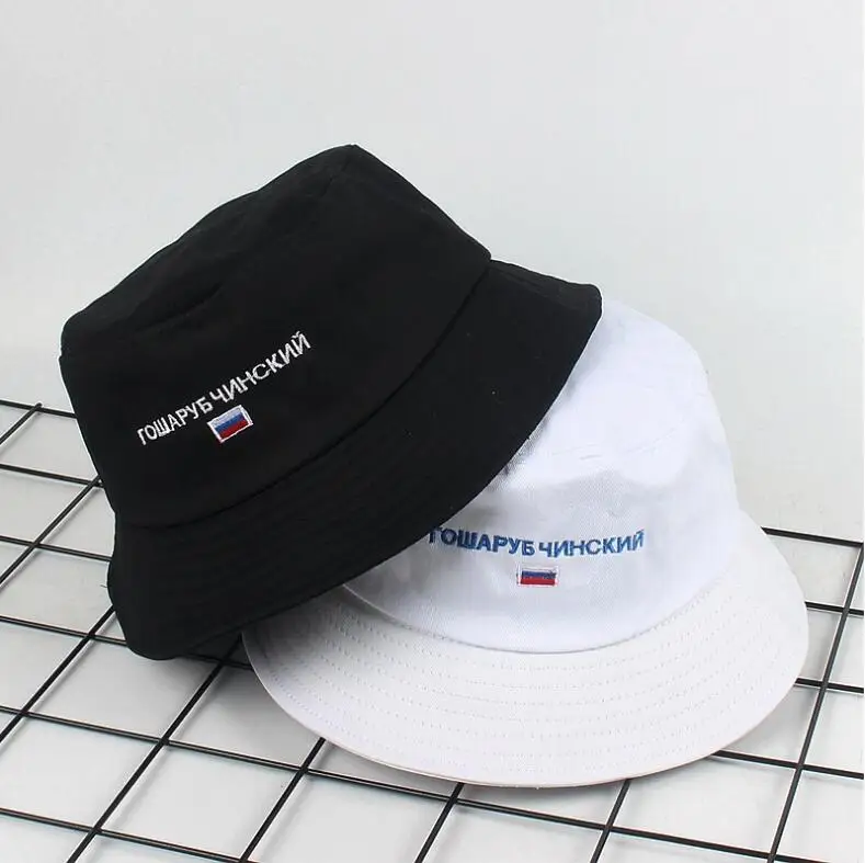 جديد الروسية دلو قبعة الرجال النساء التطريز العلم للجنسين بوب قبعات الهيب هوب قبعات gorros الصيف بيتش الشمس الصيد دلو قبعة