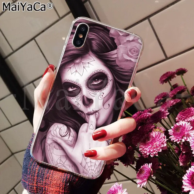 Funny Sugar Skull Girl Tattoo