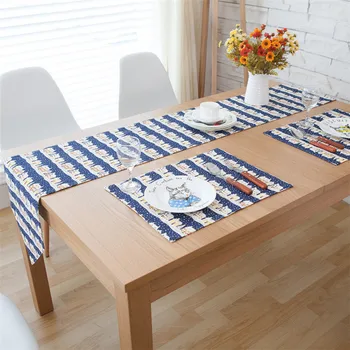 

Striped Blue Table Runner Northern Surope Style Castle Table Runner Luxury Camino Mesa Decoracion Free Shinpping