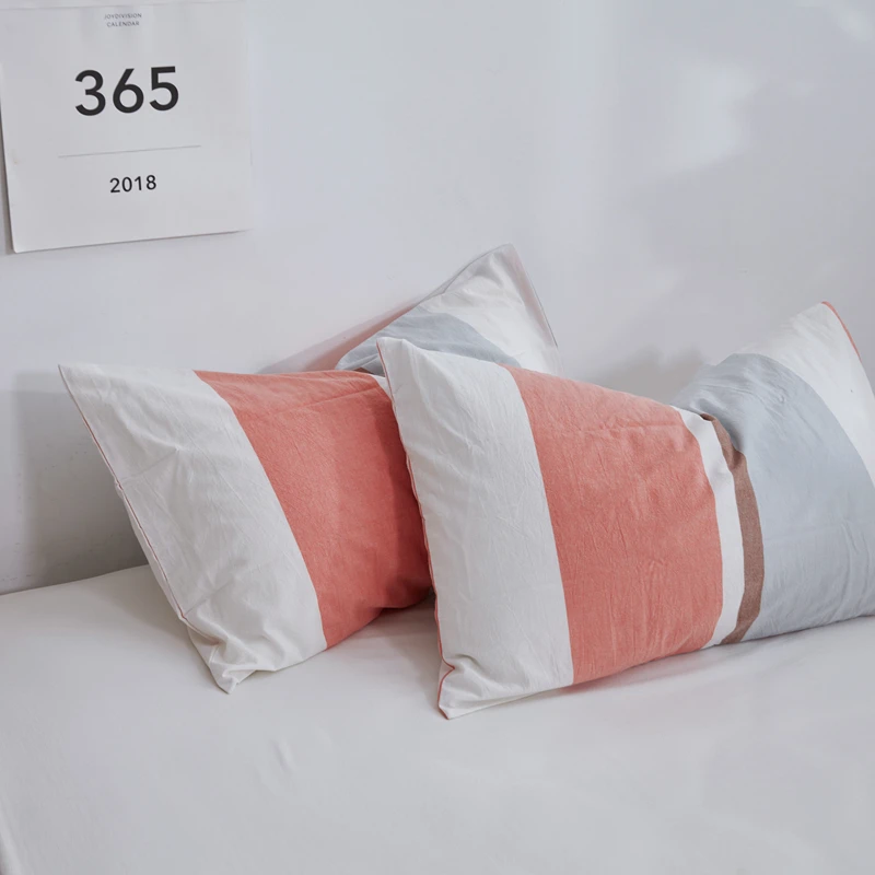 1 шт. постельные принадлежности, мягкая качественная Подушка для сна, защитная подушка, Классическая розовая полосатая хлопковая наволочка, наволочки 48*74 см