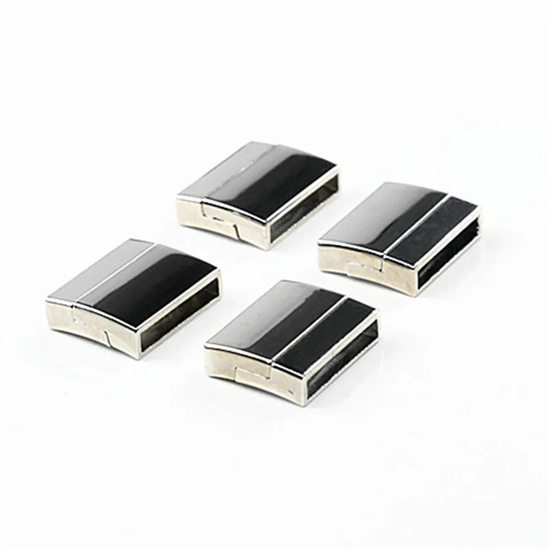 

2sets Rectangle Strong Magnetic Clasps Rhodium Color Jewelry Clasps Connectors fit 20*3mm Flat Leather Cord Bracelets Making