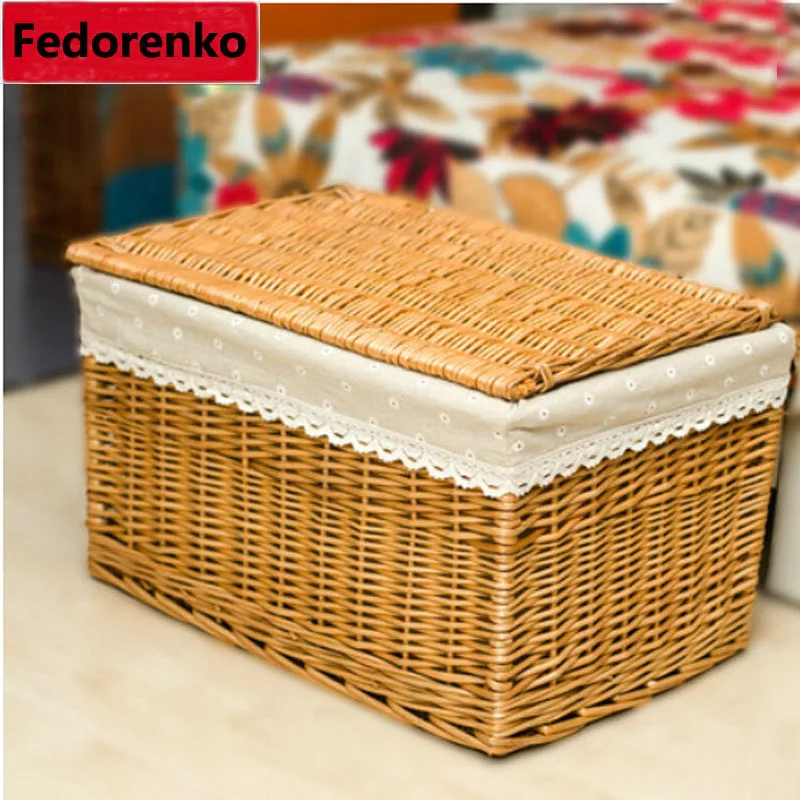 XXL storage wicker baskets with lid baby clothes laundry box baskets for clotcanasta de almacenamiento panier rangement enfant