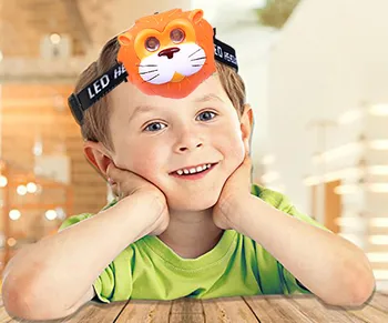 

2020 Hot sale Headlight Headlamp Child's Children Kid Novelty Animal Flash LED Head Light Torch Head lamp USB Head lamp