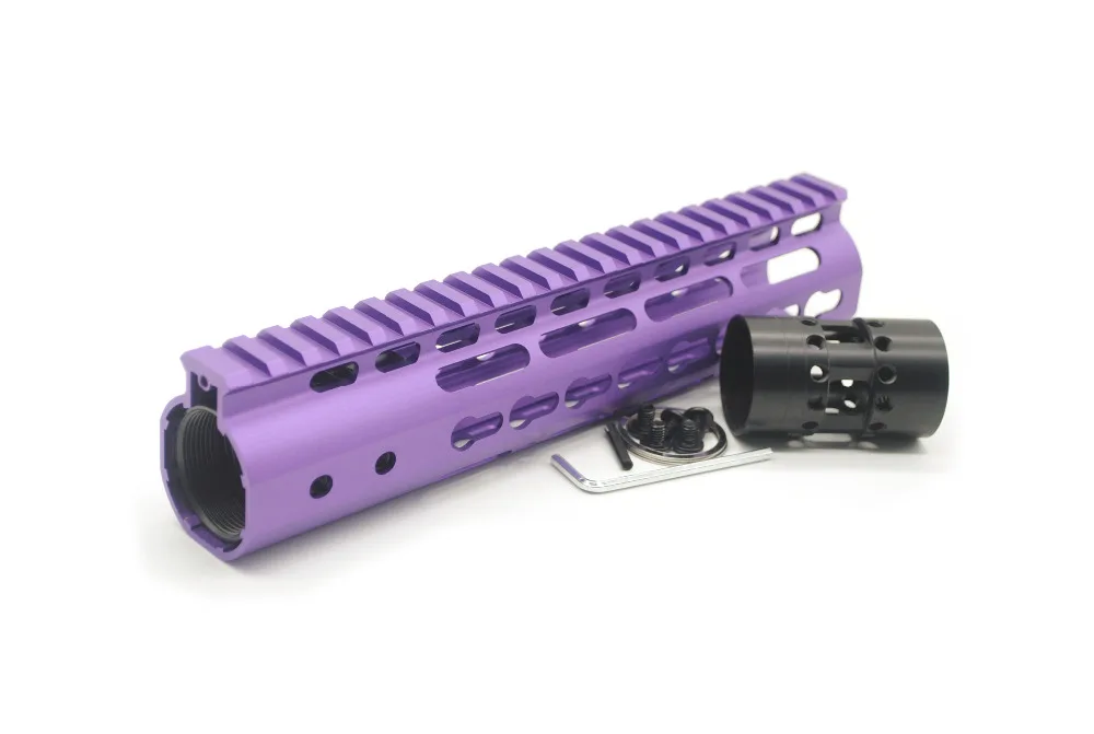 

Tatical 9'' Inch Purple Slim KeyMod Free Float Handguard Rail Mount System AR15 M4 M16 Accessories