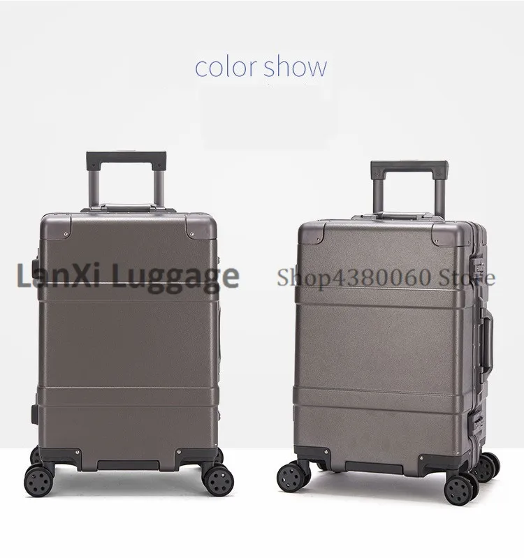 Новая мода 20 24 дюймов чемодан на колёсиках алюминиевая рама тележка прочная дорожная сумка 20' женская сумка для посадки сумки для переноски чемоданы багажник
