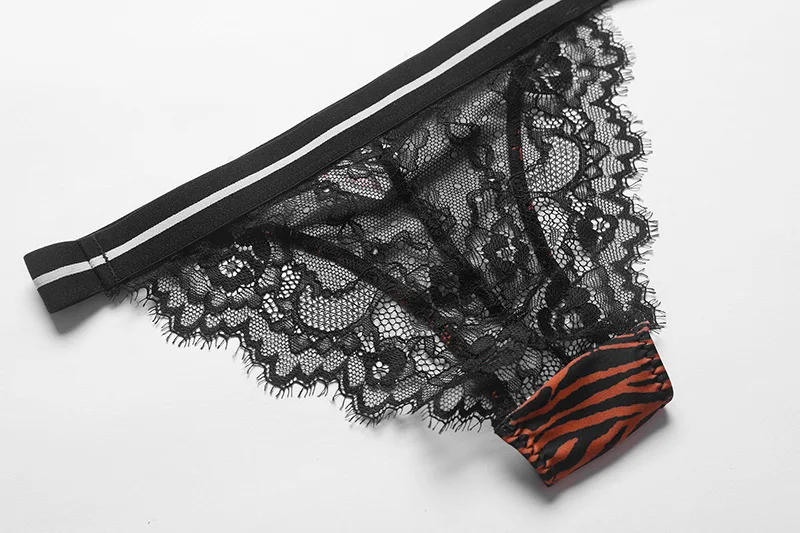 New Summer Sling Bra Set Sexy Leopard Lace Style Women Underwear Wire-Free Triangle Cup Comfortable Lingerie and T Panties Set