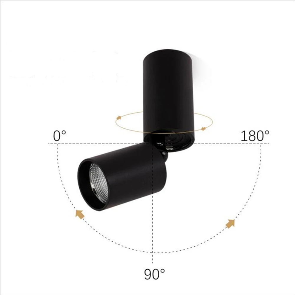 

Spotlights surface mounted ceiling 360 degree rotating folding spotlight 7W 10W cob living room light wall washer