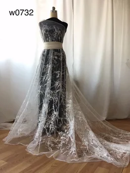 

Free shipping Off white or white Embroidery mesh lace fabric flower pattern african lace fabrics wholesale