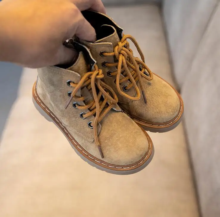 

2019 Autumn Winter Children's Martin Boots Genuine Leather Baby Toddler Girls Ankle Boots Kids Fashion Black Boot Kid sneakers