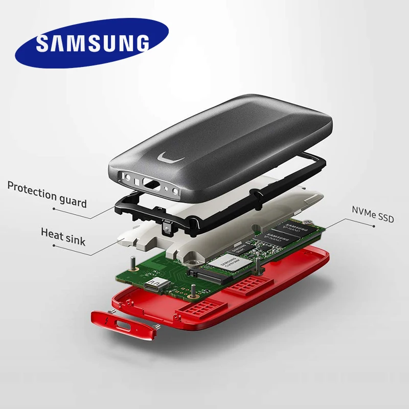  Samsung Tragbare SSD X5 500 GB 1 TB 2 TB Externe Solid State Drive Thunderbolt 3 NVMe für Sever Lap