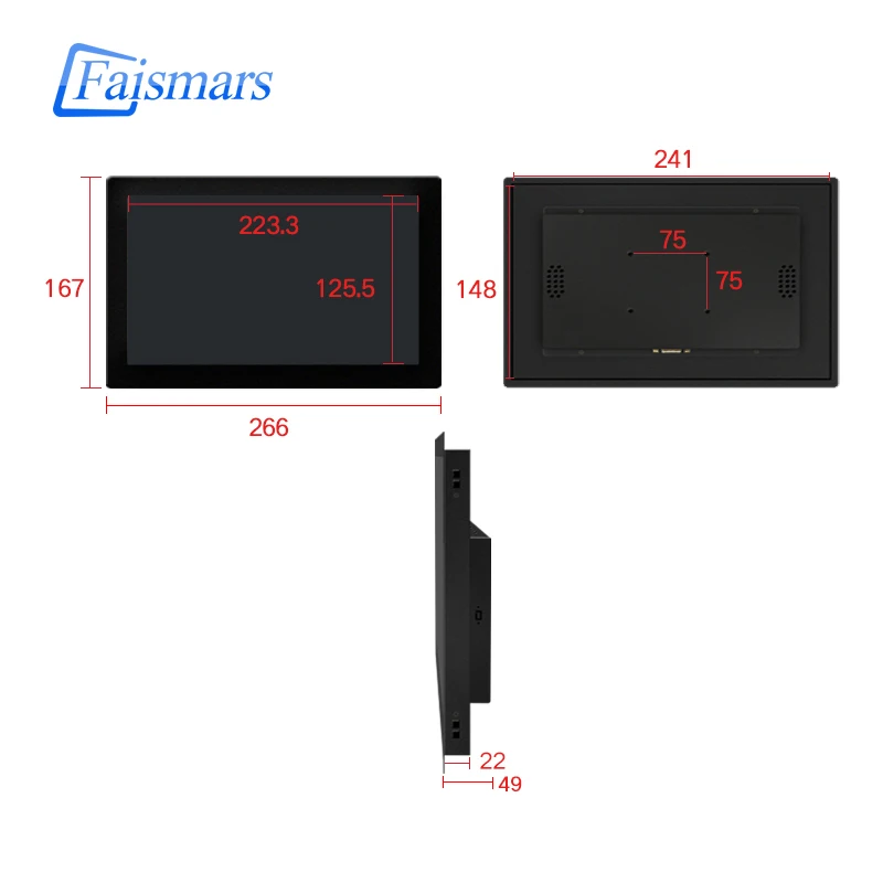 M101 RF/Faismars 10 1 дюйма Разрешение 1024*600 Широкоформатные мониторы защелкивающаяся