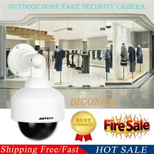 

Red LED Waterproof CCTV Camera Dummy Camera Outdoor Dome Fake Security Camera With Blinking Light