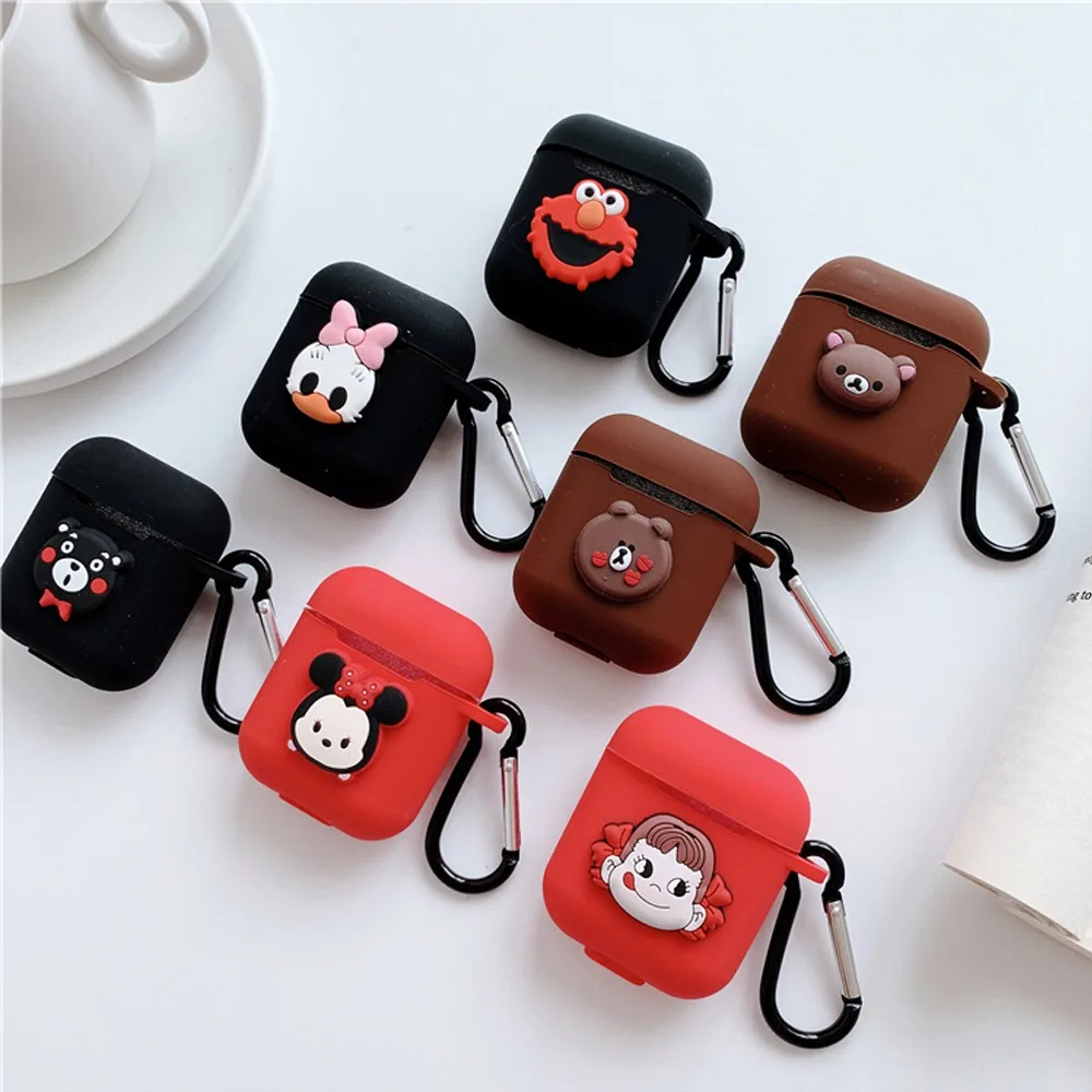 

Soft Silicone Case For Apple Airpods Bluetooth Wireless Earphone Case Headphone Protective Cover Waterproof Cartoon Cute Bag