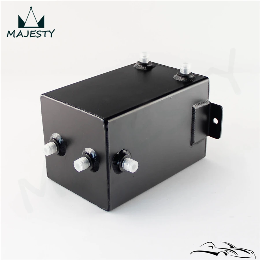 3 Litre Swirl Port Polished Fuel Surge Tank 3L Aluminium AN6 Male Port Universal