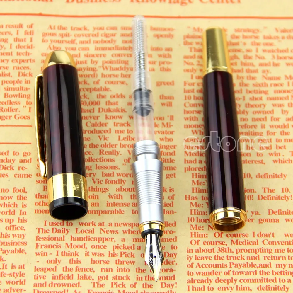 Горячая новинка Jinhao X250 авторучка красный мрамор Средний перо золотой отделкой