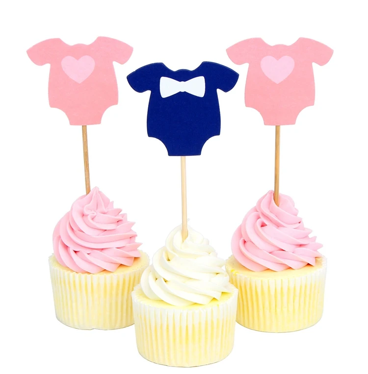 Lincaier 10 шт Babyshower его одежда для мальчиков и девочек кекс Toppers украшения на день рождения спрос среди детей Детские принадлежности для душа