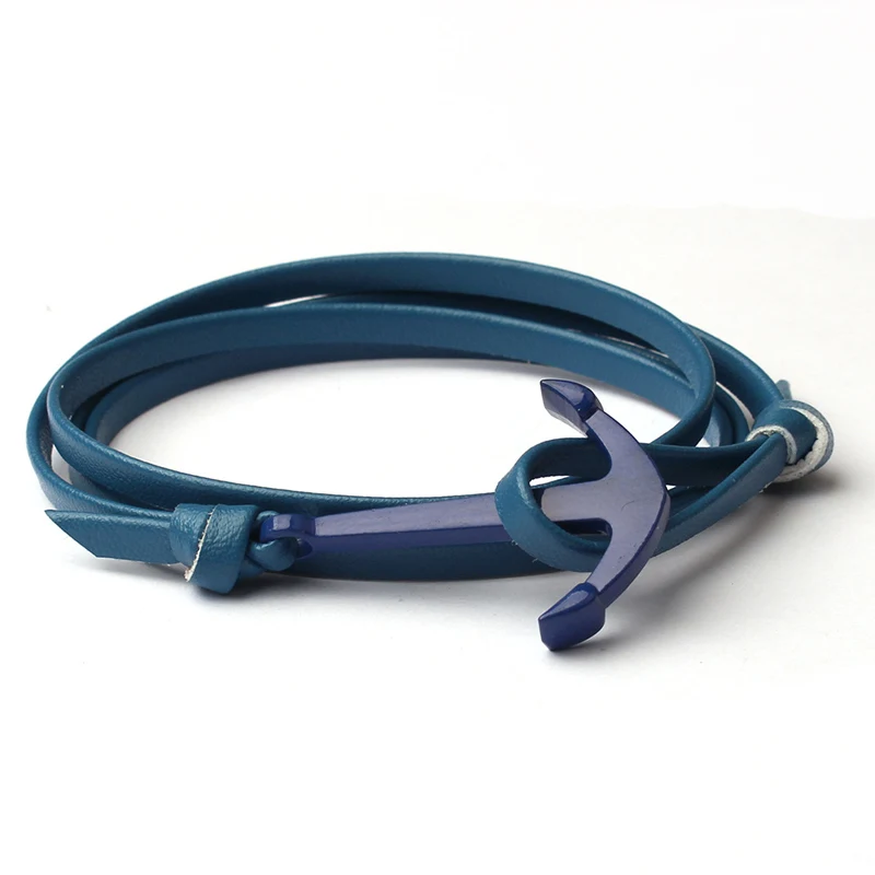 NIUYITID синий цвет Якорь браслет дешевые аксессуары для рук для мужчин браслет для мальчиков браслеты племя украшение браслет feminina - Окраска металла: light blue