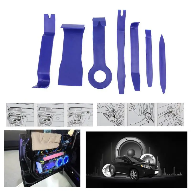7 шт./компл. автомобиль радио Панель удаления установщик набор инструментов Съемник элементов жесткий Пластик межкомнатных дверей автомобиля набор инструментов для формовки автосервис ручные инструменты