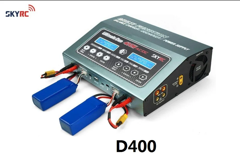 

SKYRC D400 Ultimate Duo 400W AC/DC Balance Charger / Discharger / Power Supply support 1-7S Lithium Battery for rc drones
