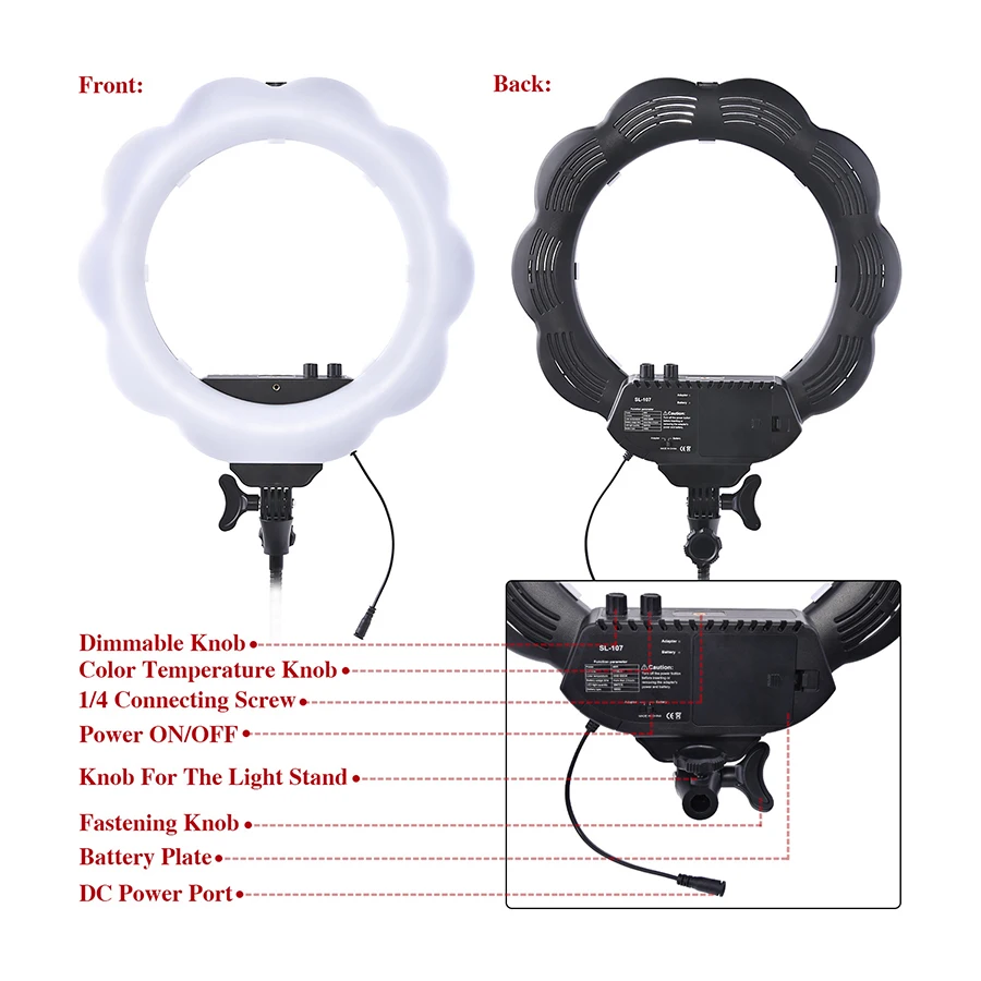 MAMEN фонарики 384 светодиодов beauty Light Bi-color 3000 K-6000 K диммер камеры телефон фотография кольцо свет лампы с большой сумкой и штативом