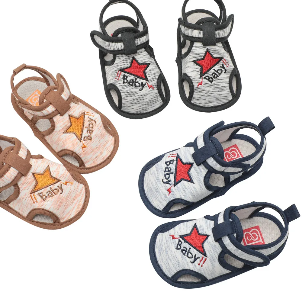 LONSANT детские для маленьких мальчиков дети римские кроватки обувь мягкая подошва против скольжения звезды сандалии все сезонная обувь