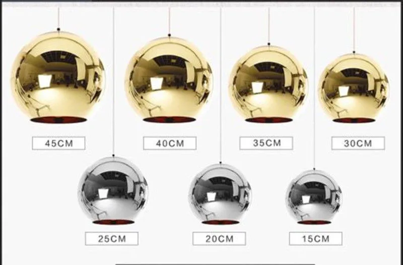 Mirror Glass Ball Pendant Lamp-3