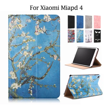 

8'' Mipad 4 PU Leather Case Cover Print Smart Tablet PC Fundas Colorful Print For Xiaomi mipad 4 Mi Pad 4 Protective Stand Skin