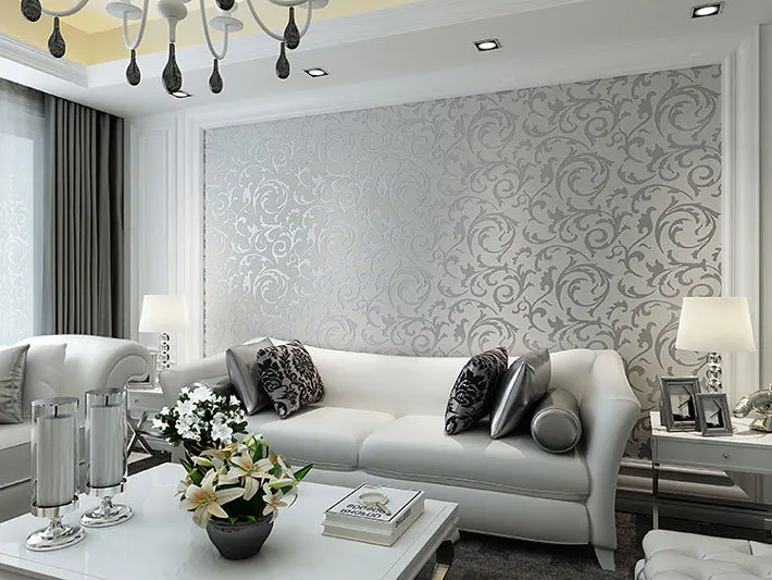 10M Sliver Luxury Wallpaper Room Decorative Wall Paper Rolls 3D Wall Papers UK 
