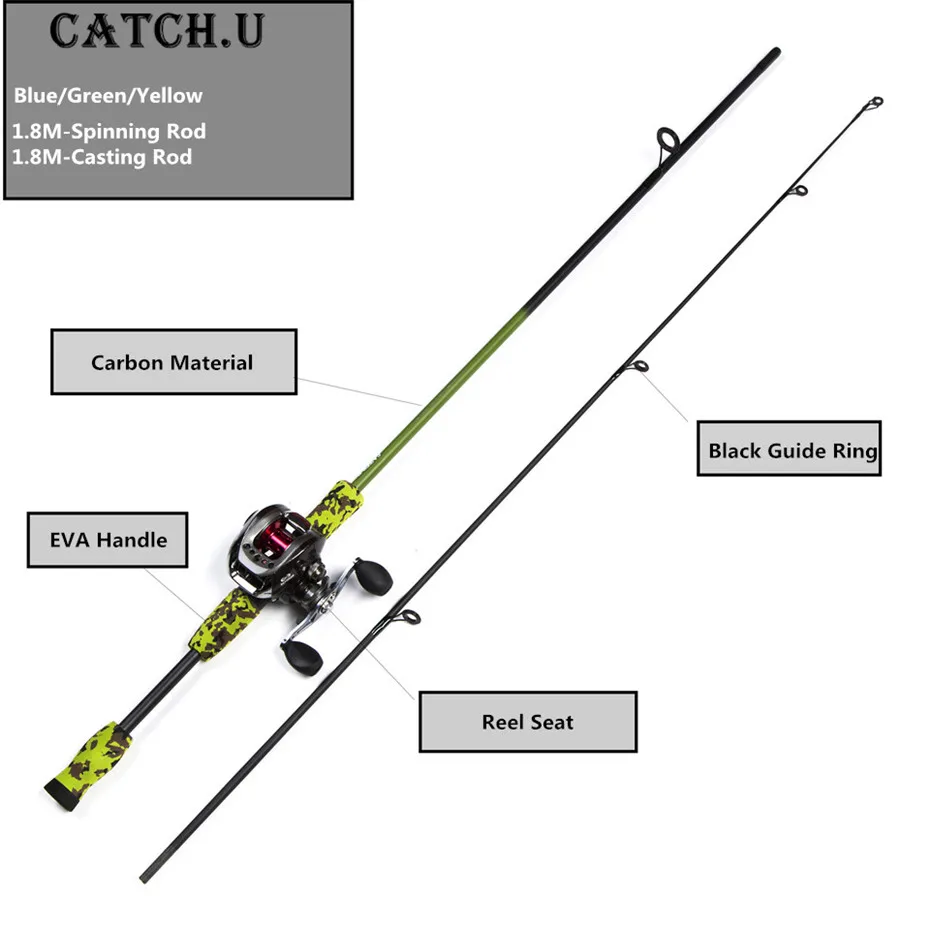 Catch.U 1.8M Fishing Rods Hard Olta Lure Feeder Rods Fishing Casting Spinning Rod Travel China Fishing Rod 18-34oz Test M Power (28)