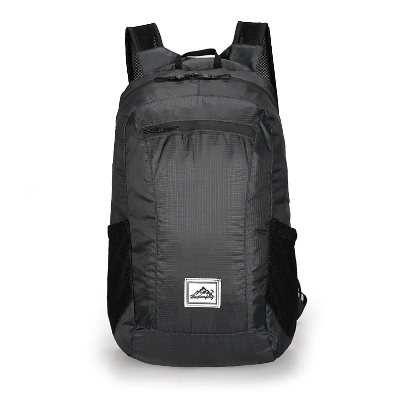 Водонепроницаемый складной рюкзак 20L Сверхлегкий альпинистский походный мешок складной походные рюкзаки портативный дорожный рюкзак - Цвет: Black